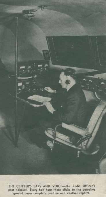 1940 Boeing B314  radio operator station on the upper deck cockpit.